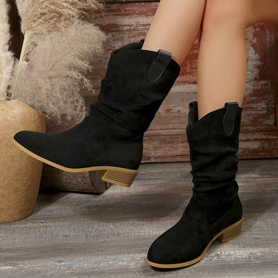 Pointed Suede Boots For Women - Evans creations LLC
