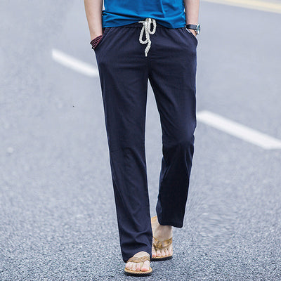 Fashion Casual Cotton And Linen Baggy Pants Men - Evans creations LLC