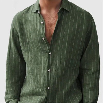 Long Sleeve Men's Shirt Striped Print - Evans creations LLC