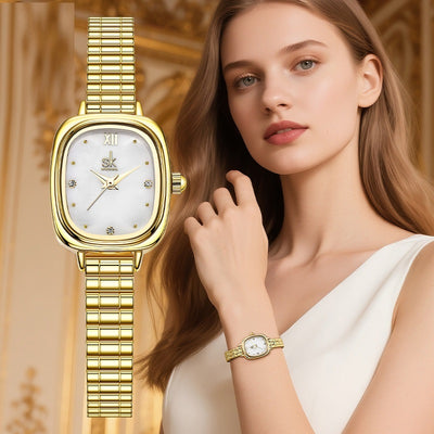 Steel Belt Waterproof Quartz Small Square Watch - Evans creations LLC