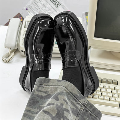 Hong Kong Style Thick-soled British Style Leather Shoes Spring And Autumn Single-layer Shoes - Evans creations LLC