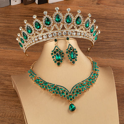 Bridal Crown Wedding Alloy Diamond Crown Fashion Elegant Headdress - Evans creations LLC