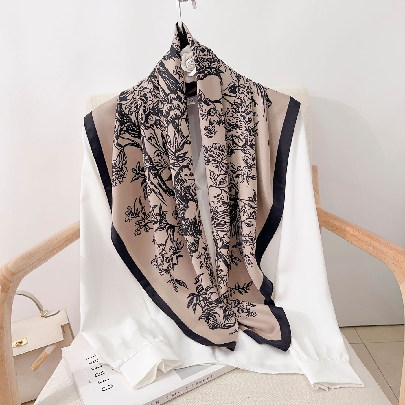 Fashion Gorgeous Printing Mesh Red Style Contrast Color Silky Scarf - Evans creations LLC
