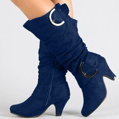 Fashion Brushed Velvet Spring And Autumn Women's Boots - Evans creations LLC
