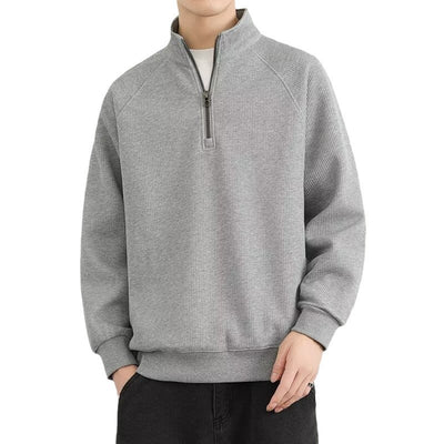 Half Zipped Stand Collar Men's Vintage Fleece-lined Thickened Casual Sweatshirt - Evans creations LLC