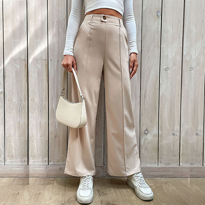 Women's Casual Slacks Splicing Straight-leg Pants - Evans creations LLC