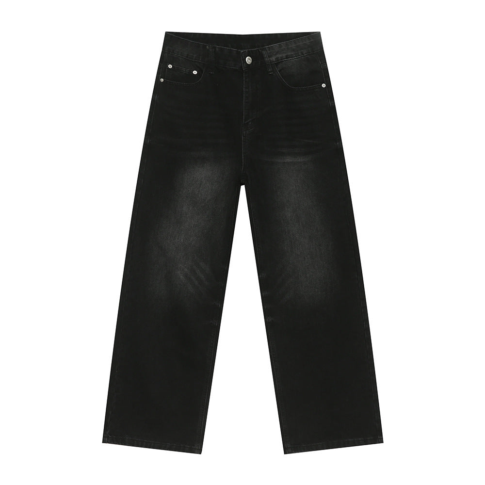Men's Autumn New Product Loose Straight Washed Jeans - Evans creations LLC