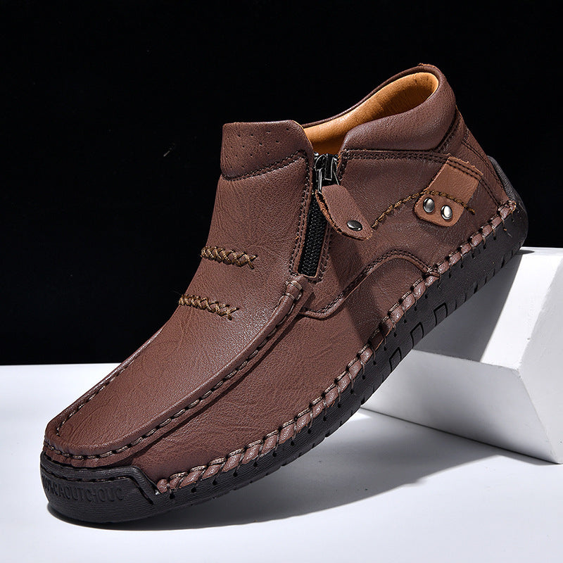 Plus Size Men's Outdoor Casual Shoes Slip-on Flat Bottom - Evans creations LLC