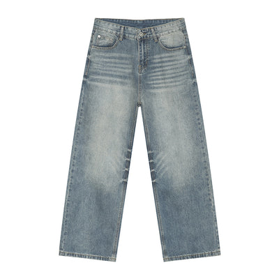 Men's Autumn New Product Loose Straight Washed Jeans - Evans creations LLC