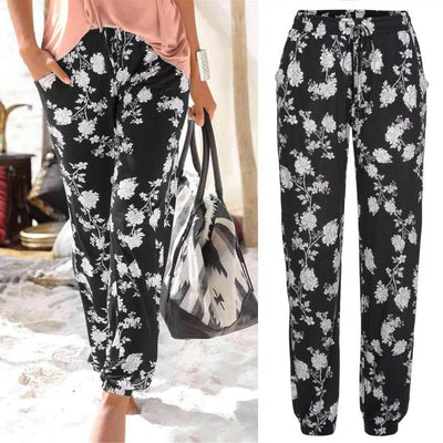 Women's Elastic Waist Printed Pocket Lace-up Leggings - Evans creations LLC