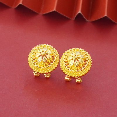 Landscape Middle East Flower Design Gold-plated Necklace Pendant Earring Ring Jewelry Suit - Evans creations LLC