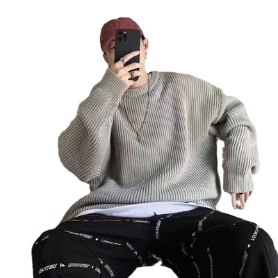 Loose Casual Retro Trendy Underwear Crew Neck Sweater - Evans creations LLC