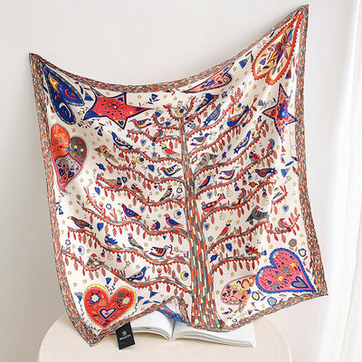 Fashion Gorgeous Printing Mesh Red Style Contrast Color Silky Scarf - Evans creations LLC