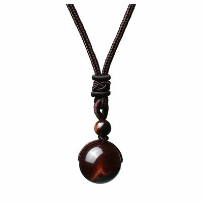 Fashion 16mm Natural Obsidian Pendant Amethyst Necklace For Men And Women - Evans creations LLC
