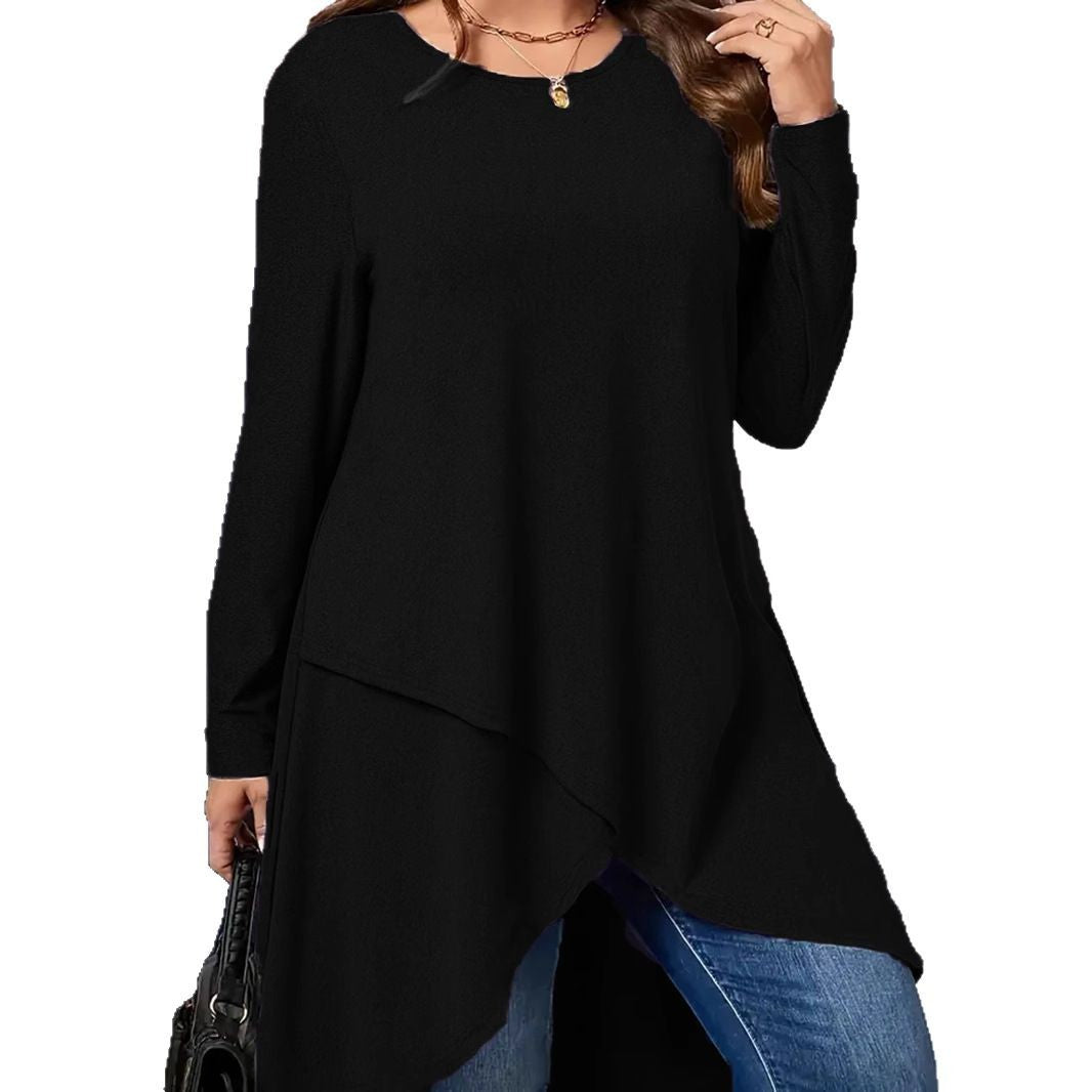 Plus Size Women's Autumn And Winter New Casual Loose Long Sleeves Outerwear Top - Evans creations LLC