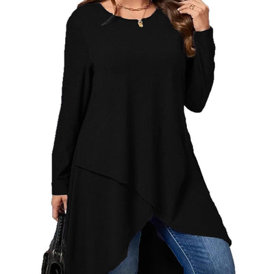 Plus Size Women's Autumn And Winter New Casual Loose Long Sleeves Outerwear Top - Evans creations LLC