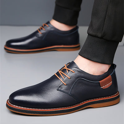 Men's Leather Shoes Plus Size Fashion Handmade Stitching - Evans creations LLC