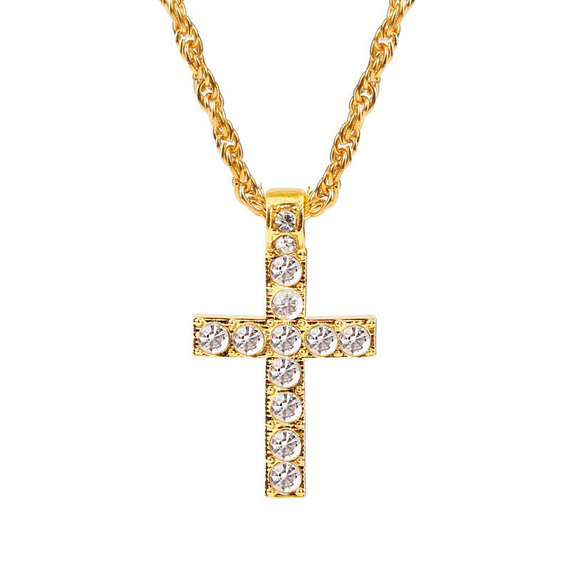 Cross Pendant Necklaces For Women Men Punk Hiphop Rope Chain On Neck Rapper Jewelry - Evans creations LLC