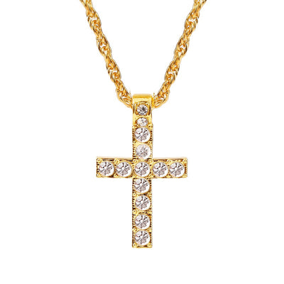 Cross Pendant Necklaces For Women Men Punk Hiphop Rope Chain On Neck Rapper Jewelry - Evans creations LLC