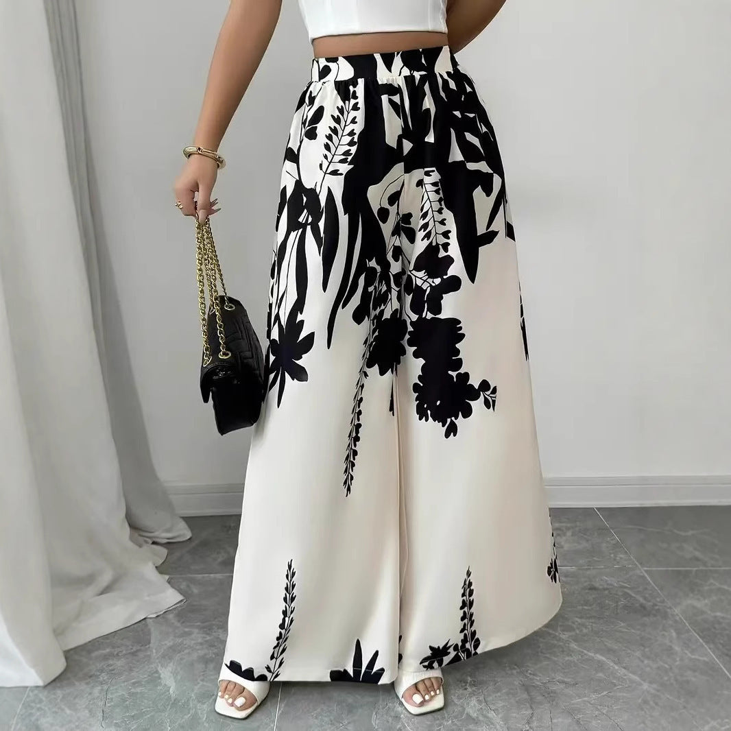 Fashion Printing Lace-up Waist-controlled Slimming Women's Casual Pants - Evans creations LLC