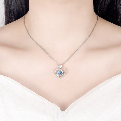 Beating Heart Necklace Light Extravagant Love Heart Ocean Heart Clavicle Chain Jewelry Suit - Evans creations LLC