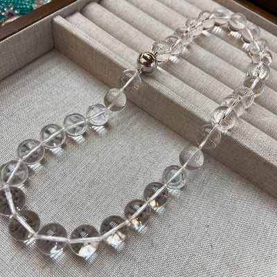 Transparent Beads White Crystal 12MM Necklace Bracelet - Evans creations LLC