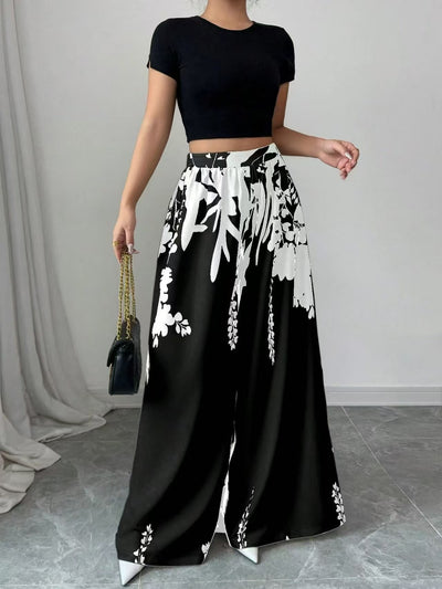 Fashion Printing Lace-up Waist-controlled Slimming Women's Casual Pants - Evans creations LLC