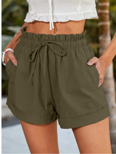 European American Summer New Solid Color Loose Casual Fashion Shorts For Women - Evans creations LLC