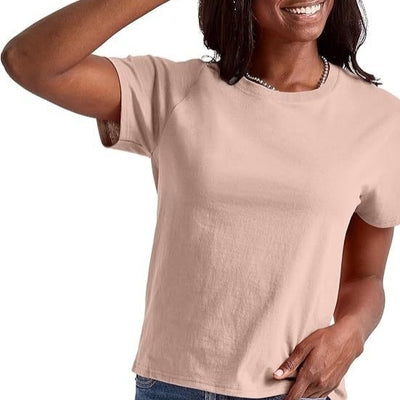 Loose Solid Color Short Sleeve Women's Summer Casual Crew Neck Top - Evans creations LLC