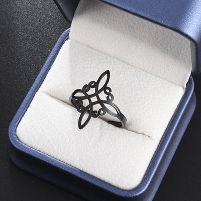 Sweet Classic Witch Knot Bracelet Ring Women's Stainless Steel - Evans creations LLC