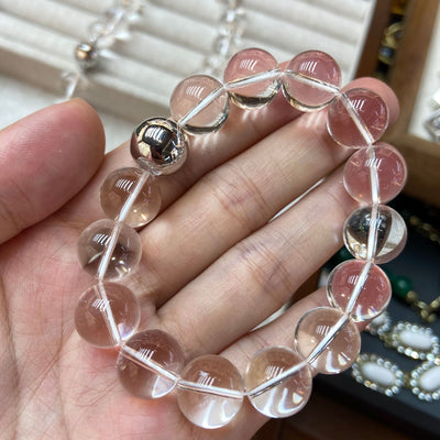 Transparent Beads White Crystal 12MM Necklace Bracelet - Evans creations LLC