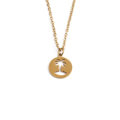 Titanium Steel Hollow Coconut Tree Pendant Neck Accessories Men - Evans creations LLC
