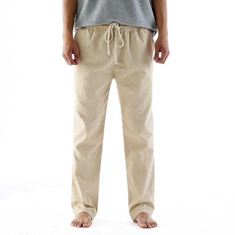 Fashion Casual Cotton And Linen Baggy Pants Men - Evans creations LLC