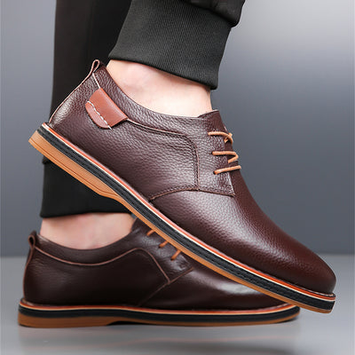 Men's Leather Shoes Plus Size Fashion Handmade Stitching - Evans creations LLC