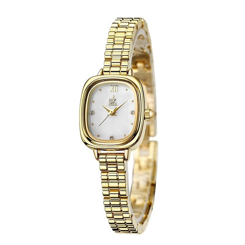 Steel Belt Waterproof Quartz Small Square Watch - Evans creations LLC