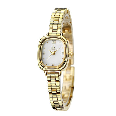 Steel Belt Waterproof Quartz Small Square Watch - Evans creations LLC