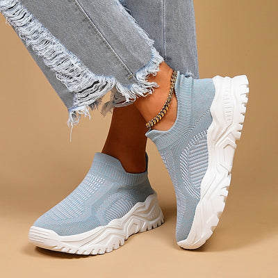 Sports Women's Breathable Flying Woven Socks Slip-on Lazy Shoes - Evans creations LLC
