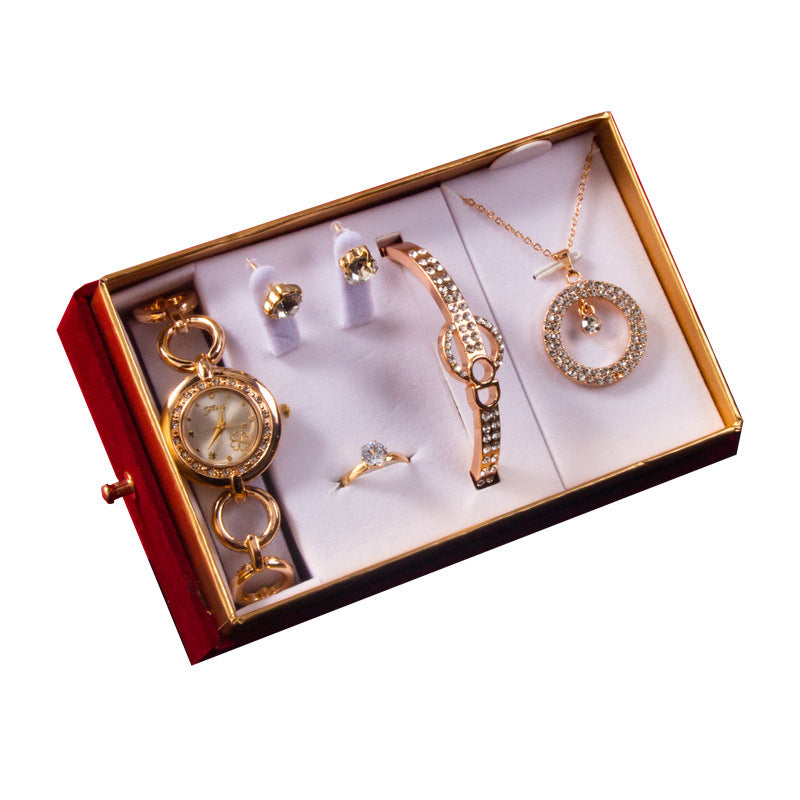Goddess Festival With Hand Gift Set Watch Bracelet Necklace Ear Stud - Evans creations LLC