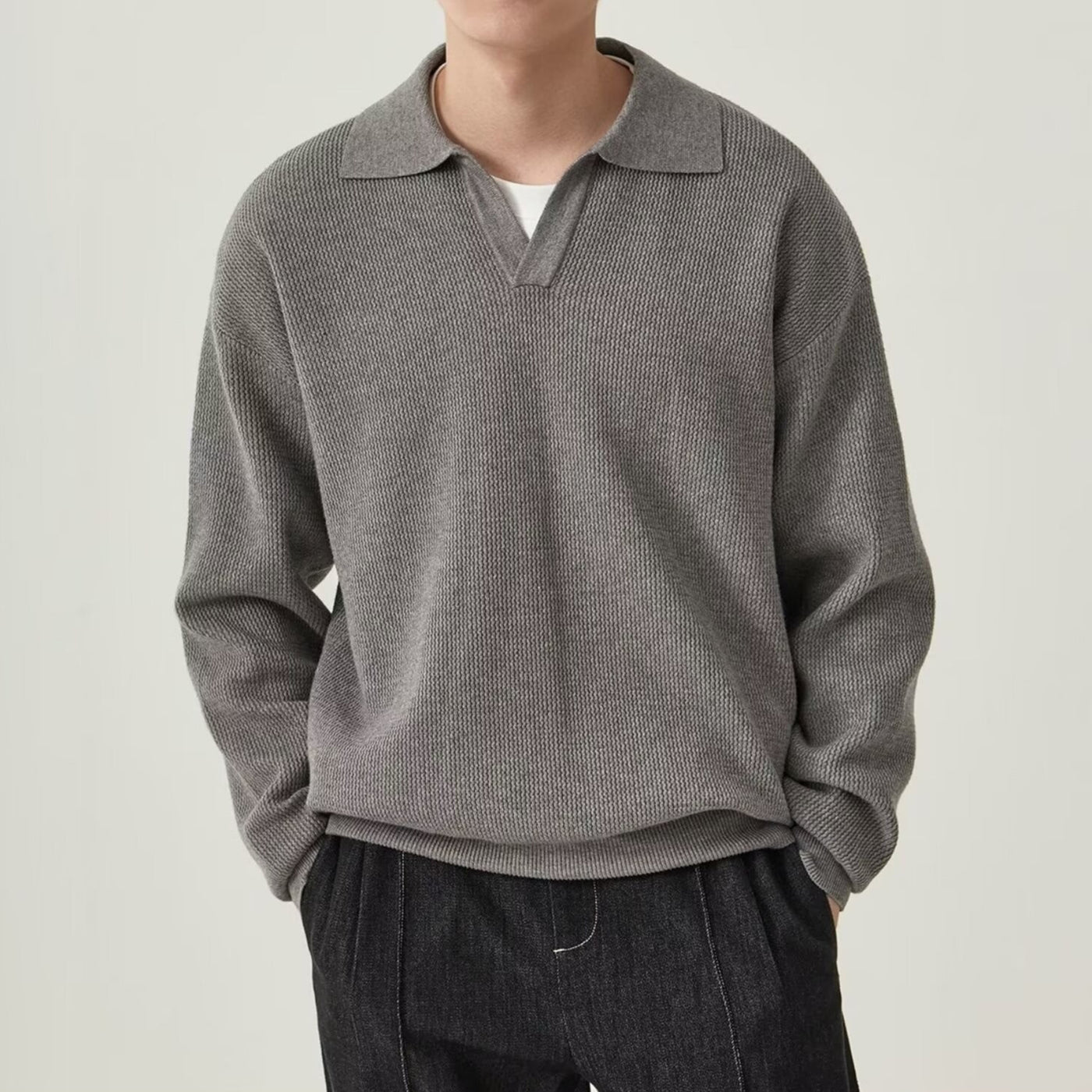 Men's Solid Color Loose Long Sleeves - Evans creations LLC