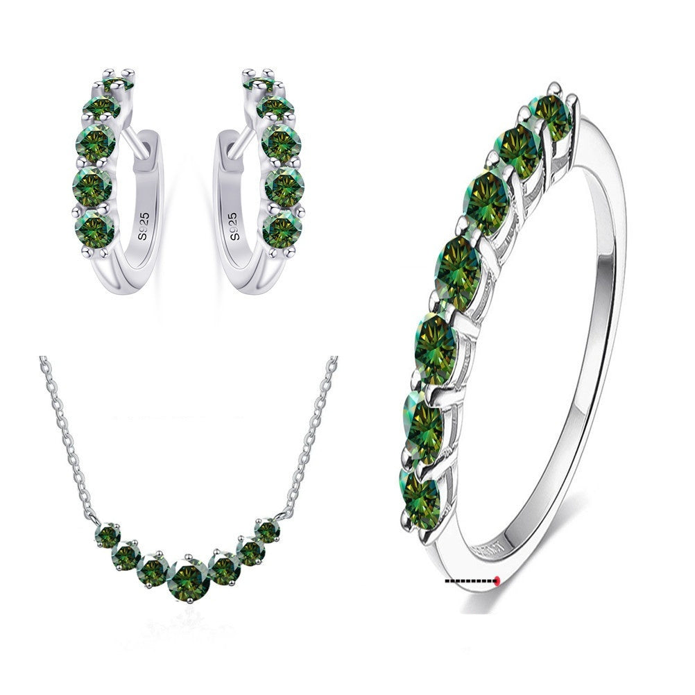 4.5 Karat Moissanite Suit Sterling Silver Jewelry Suit - Evans creations LLC