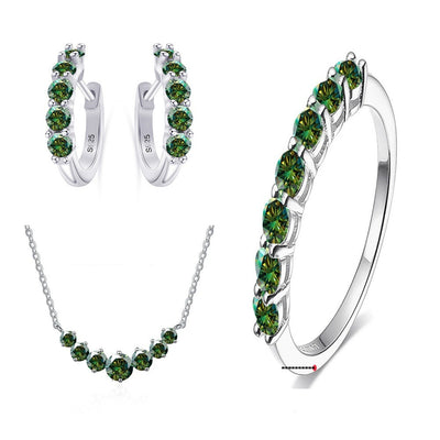 4.5 Karat Moissanite Suit Sterling Silver Jewelry Suit - Evans creations LLC