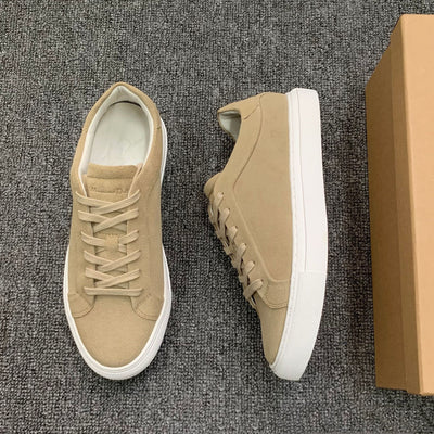 Comfortable Breathable Lace Up White Shoes All-matching Round Toe Flat Sneaker - Evans creations LLC