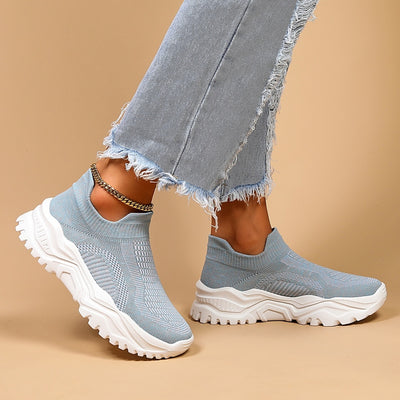 Sports Women's Breathable Flying Woven Socks Slip-on Lazy Shoes - Evans creations LLC
