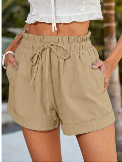 European American Summer New Solid Color Loose Casual Fashion Shorts For Women - Evans creations LLC