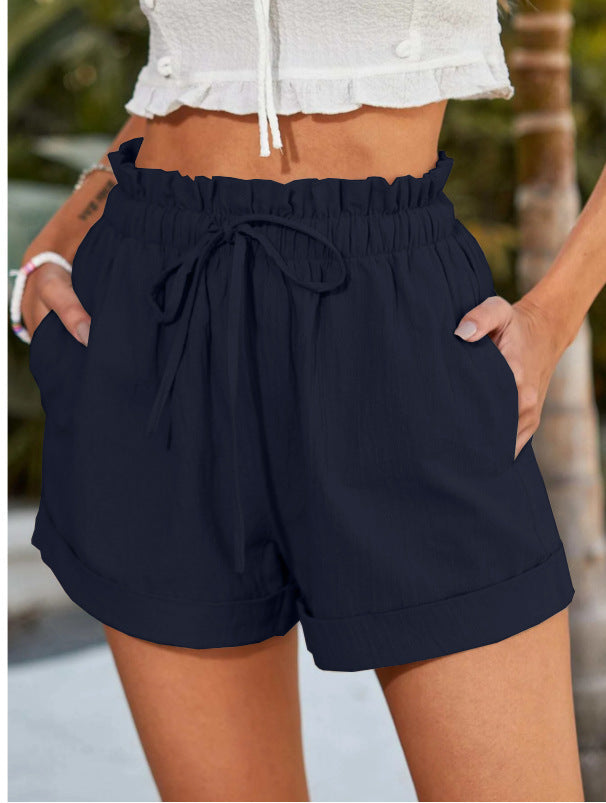European American Summer New Solid Color Loose Casual Fashion Shorts For Women - Evans creations LLC