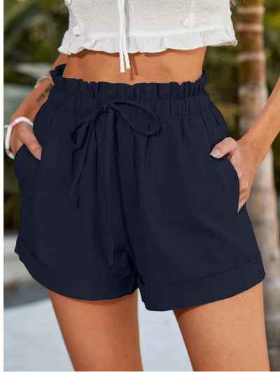 European American Summer New Solid Color Loose Casual Fashion Shorts For Women - Evans creations LLC