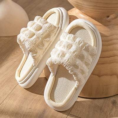 EVA Thick-soled Linen Slippers Women's Mute Soft-soled Slippers - Evans creations LLC