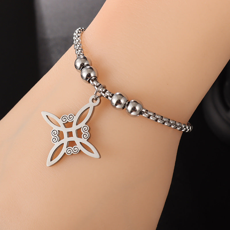 Sweet Classic Witch Knot Bracelet Ring Women's Stainless Steel - Evans creations LLC