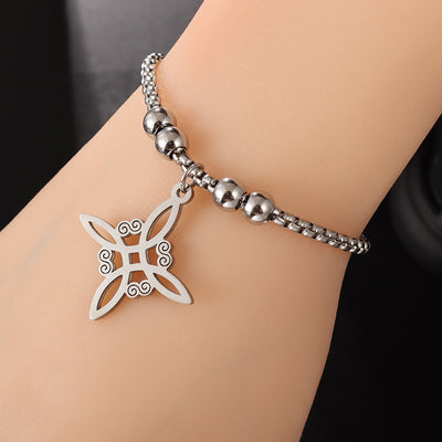 Sweet Classic Witch Knot Bracelet Ring Women's Stainless Steel - Evans creations LLC