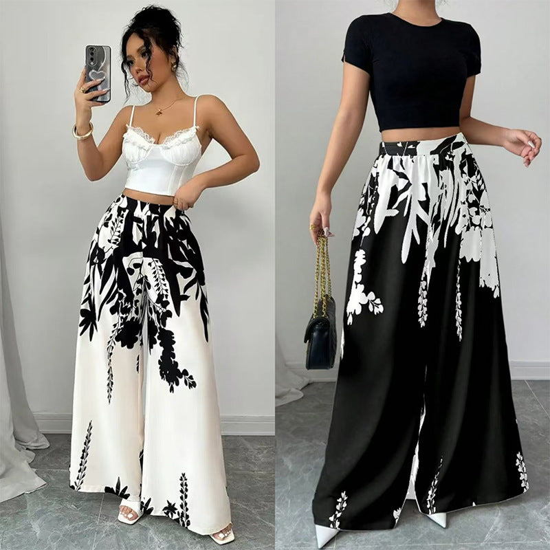 Fashion Printing Lace-up Waist-controlled Slimming Women's Casual Pants - Evans creations LLC